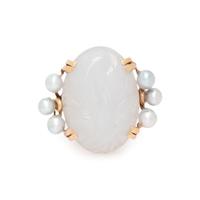 JADE AND PEARL RING