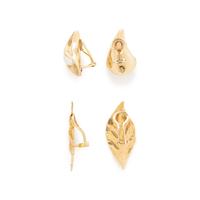 COLLECTION OF YELLOW GOLD CLIP EARRINGS
