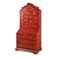 A George III Style Red Japanned Bureau Cabinet