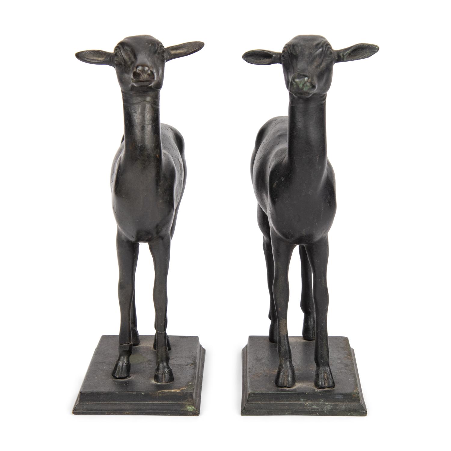 A Pair of Grand Tour Bronze Models of the Pompeian Deer