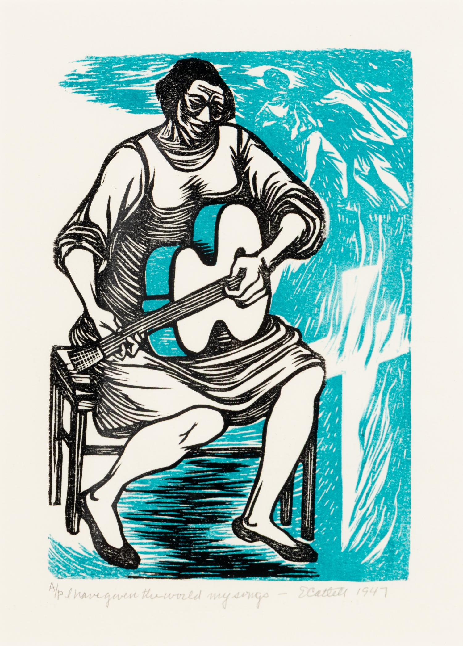 Elizabeth Catlett (American, 1915-2012) — I have given the world my songs , 1947, printed 1989