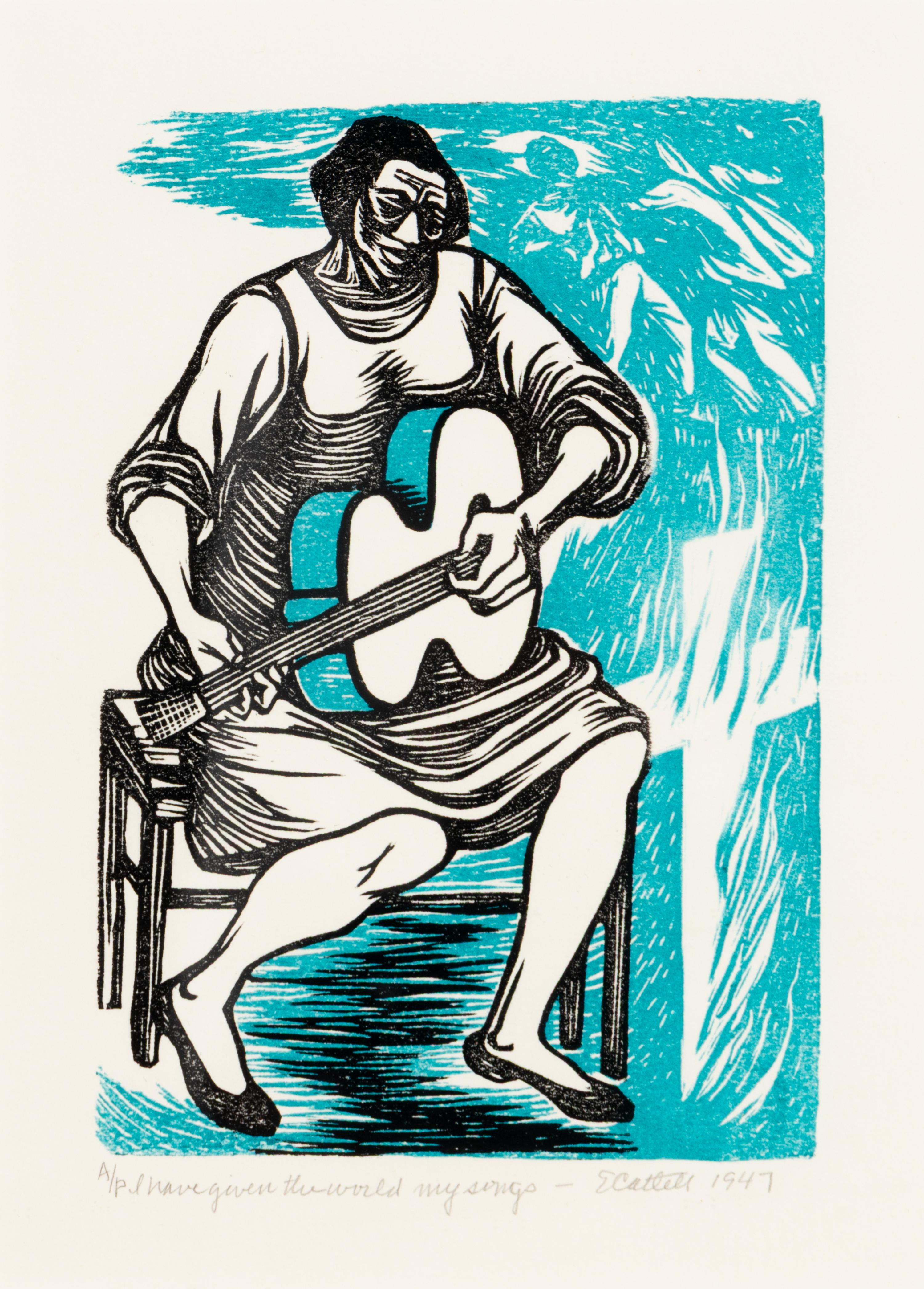 Elizabeth Catlett (American, 1915-2012) — I have given the world my songs , 1947, printed 1989