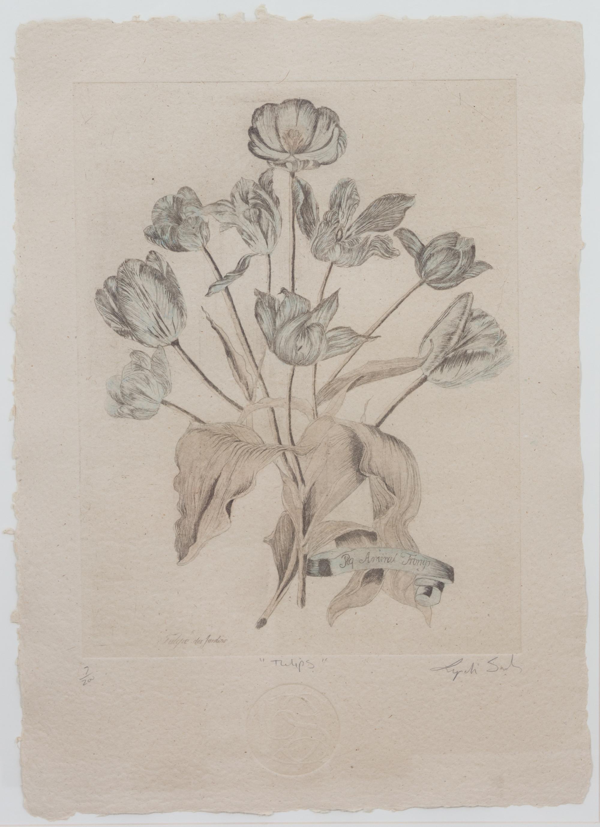 Three Botanical Engraving Reproductions Height 23 1/2 x width 16 1/2 inches. — 20TH CENTURY
