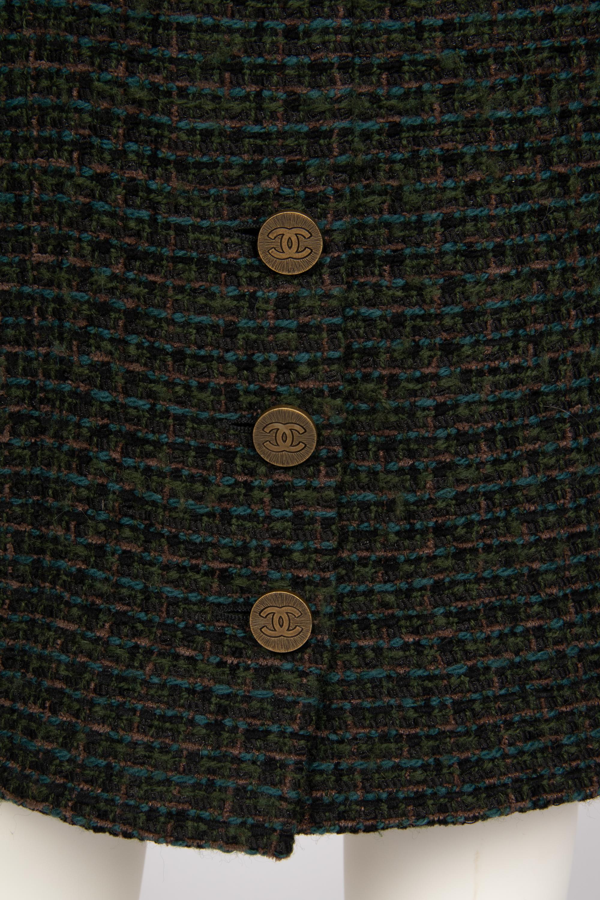 Chanel Green and Brown Fantasy Tweed Skirt Suit, c. 2009