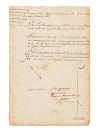 LOUIS XVI, King of France (1754-1793). Document signed ("Louis"), 17 December 1776. Countersigned by several ministers.