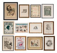 Twelve Framed Mechanical Music Themed Items