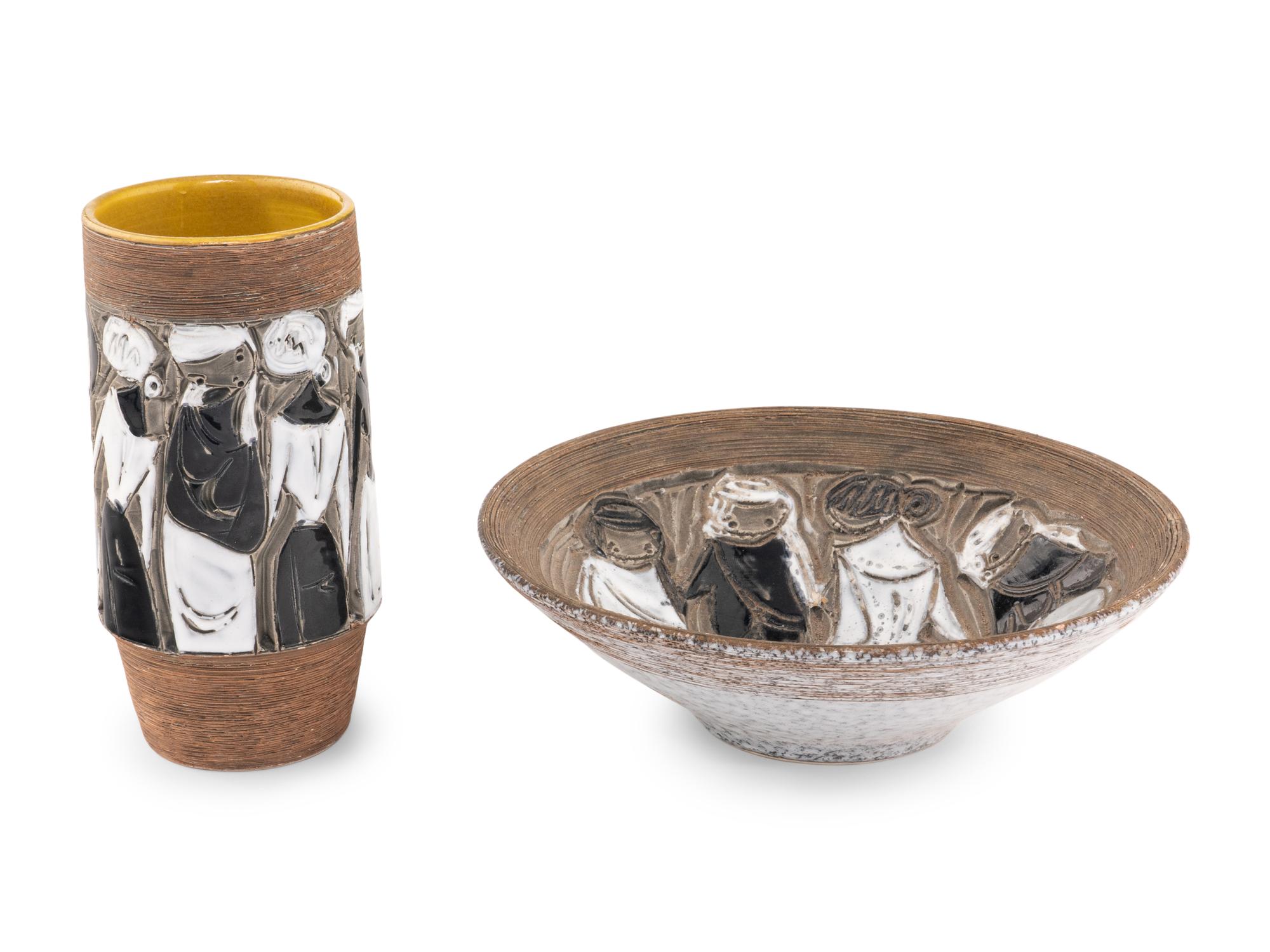 Vase and Bowl, c. 1960 Raymor, Italy