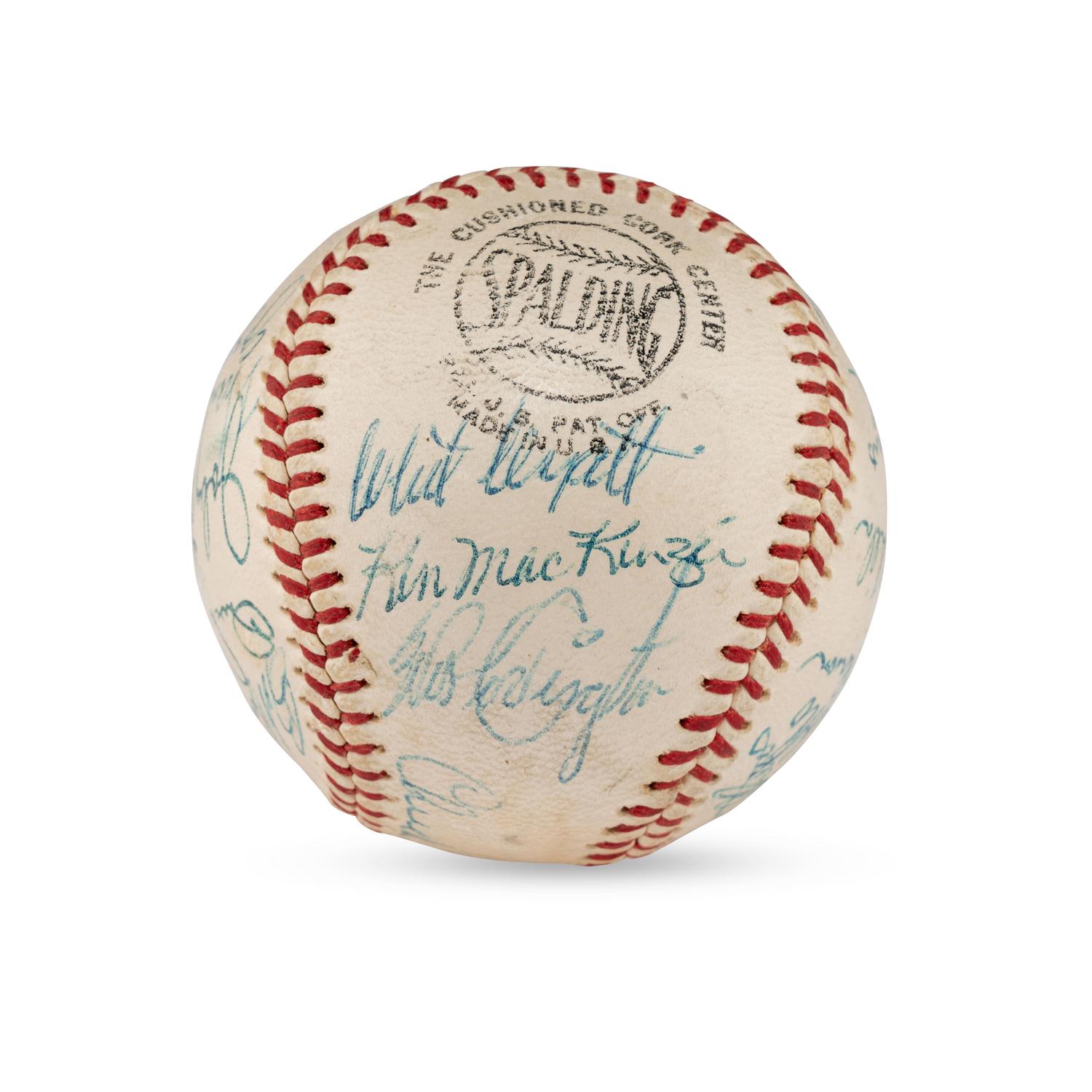 A 1960 Milwaukee Braves Team Signed Autograph Baseball Featuring Hank Aaron (JSA Letter of Authenticity),