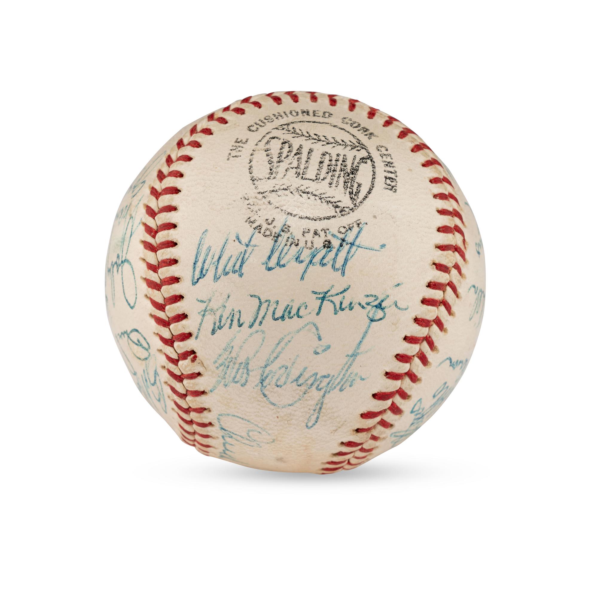 A 1960 Milwaukee Braves Team Signed Autograph Baseball Featuring Hank Aaron (JSA Letter of Authenticity),