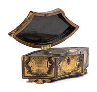 A Chinese Export Lacquer Tea Caddy
