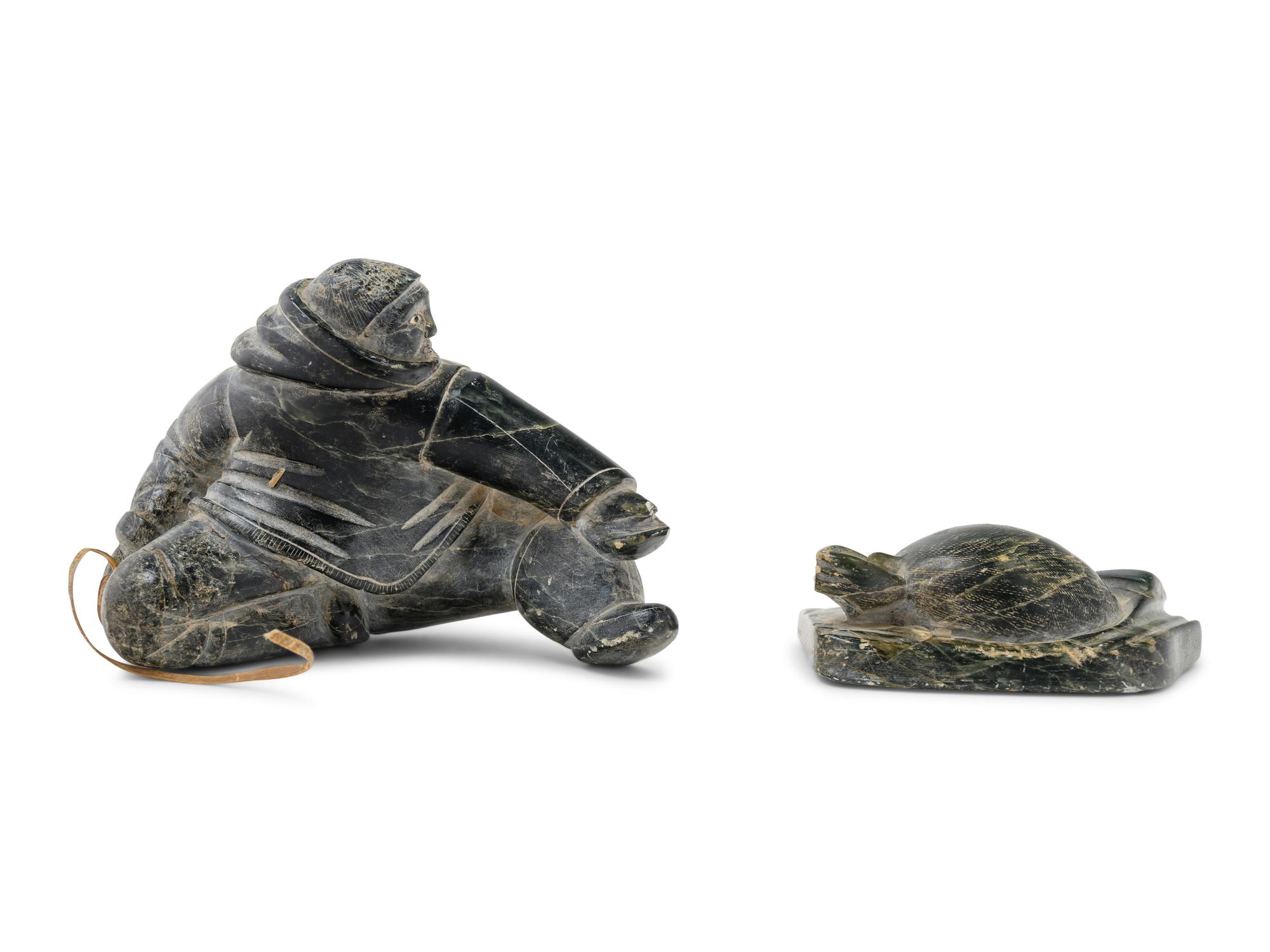 Two Inuit Carved Soapstone Figures