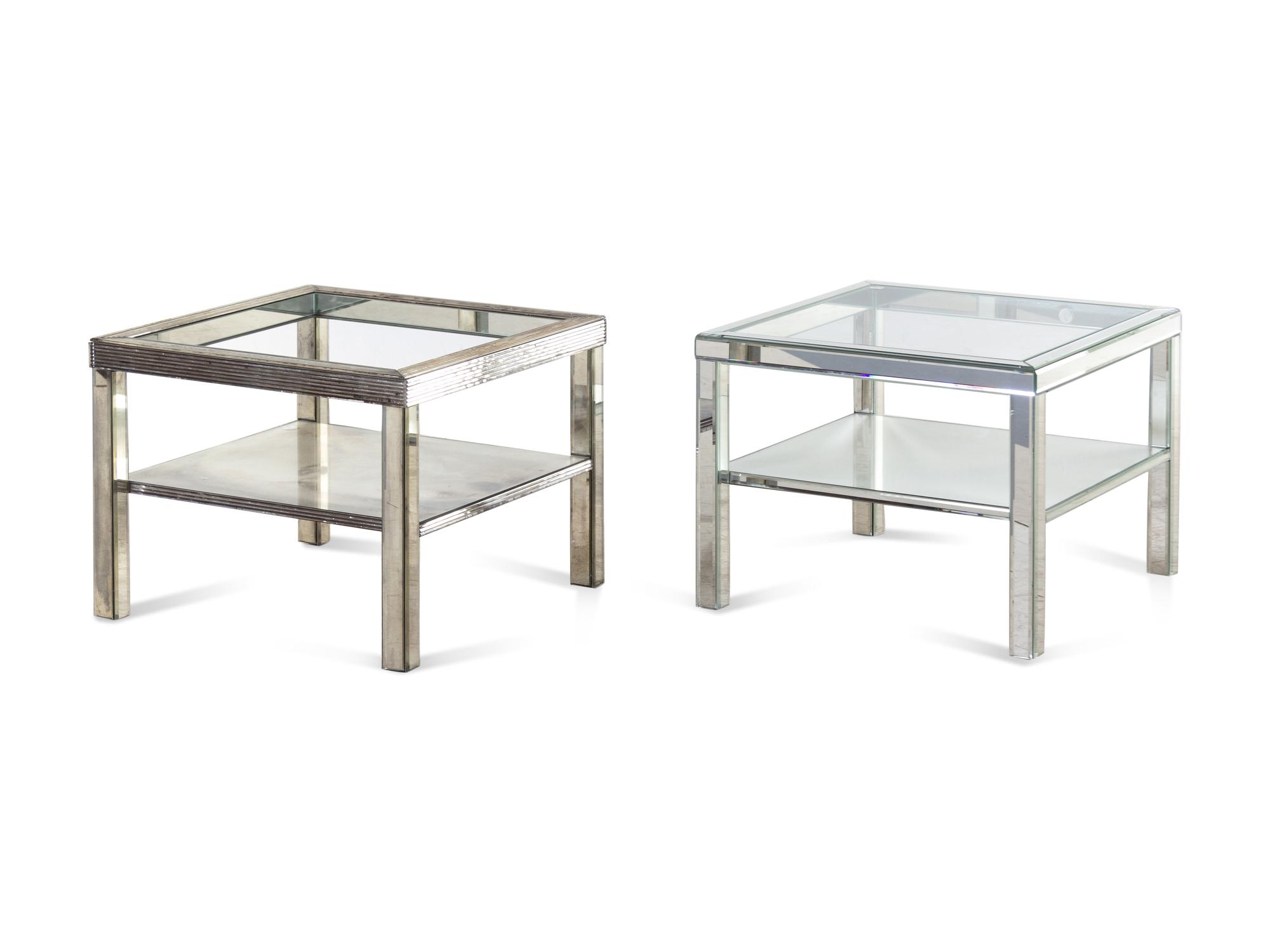 Two Contempoary Mirrored Low Tables