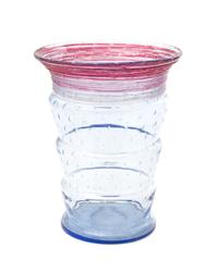 A Steuben Threaded Glass Vase Height 8 inches.