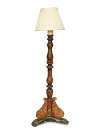 An Italian Polychrome Painted Altar Stick
