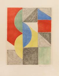 Sonia Delaunay, (Ukrainian/French, 1885-1979), Venise, 1966. Signed.