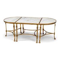 A French Neoclassical Style Gilt Bronze and Marble Three-Part Low Table