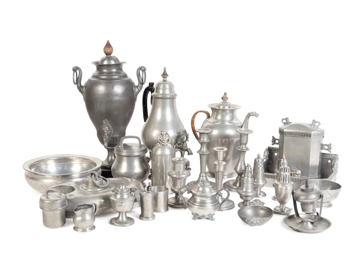 A Collection of Twenty-Five Pewter Articles