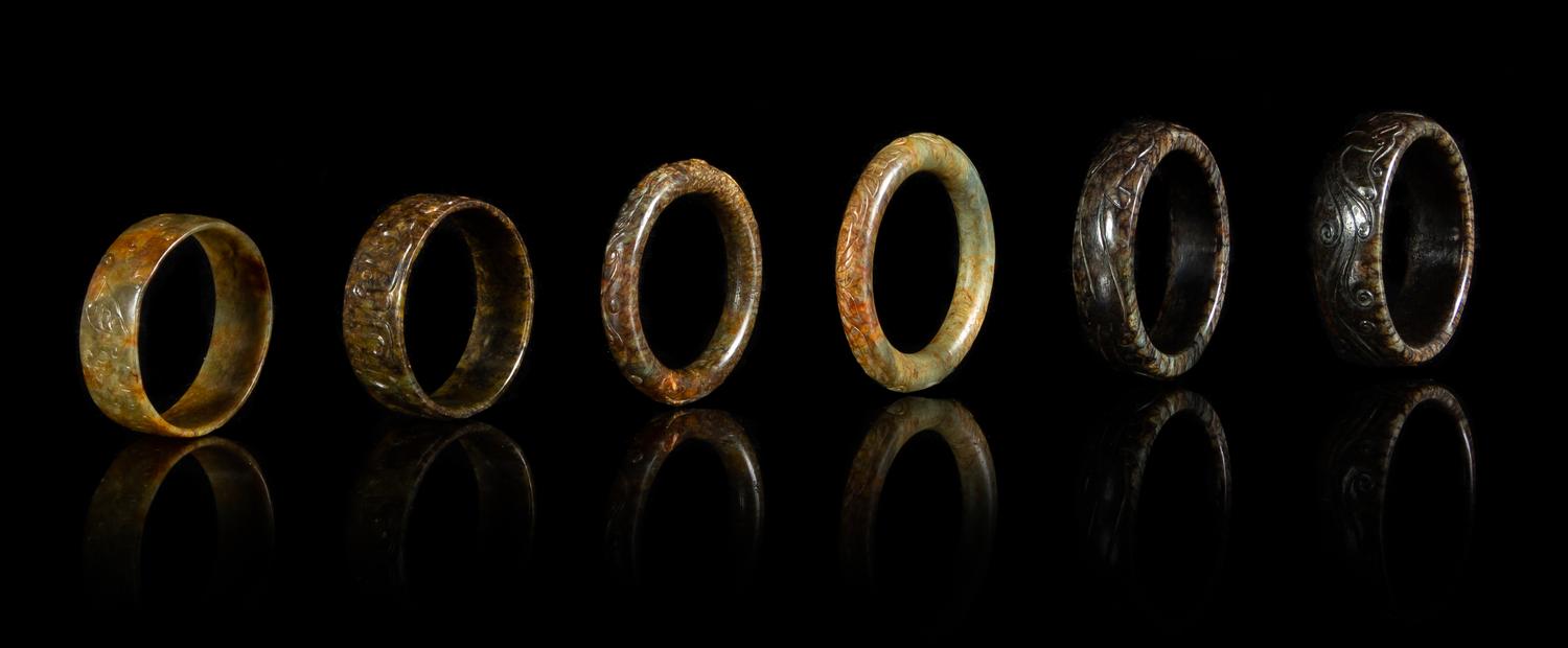 Six Chinese Jade Bangles