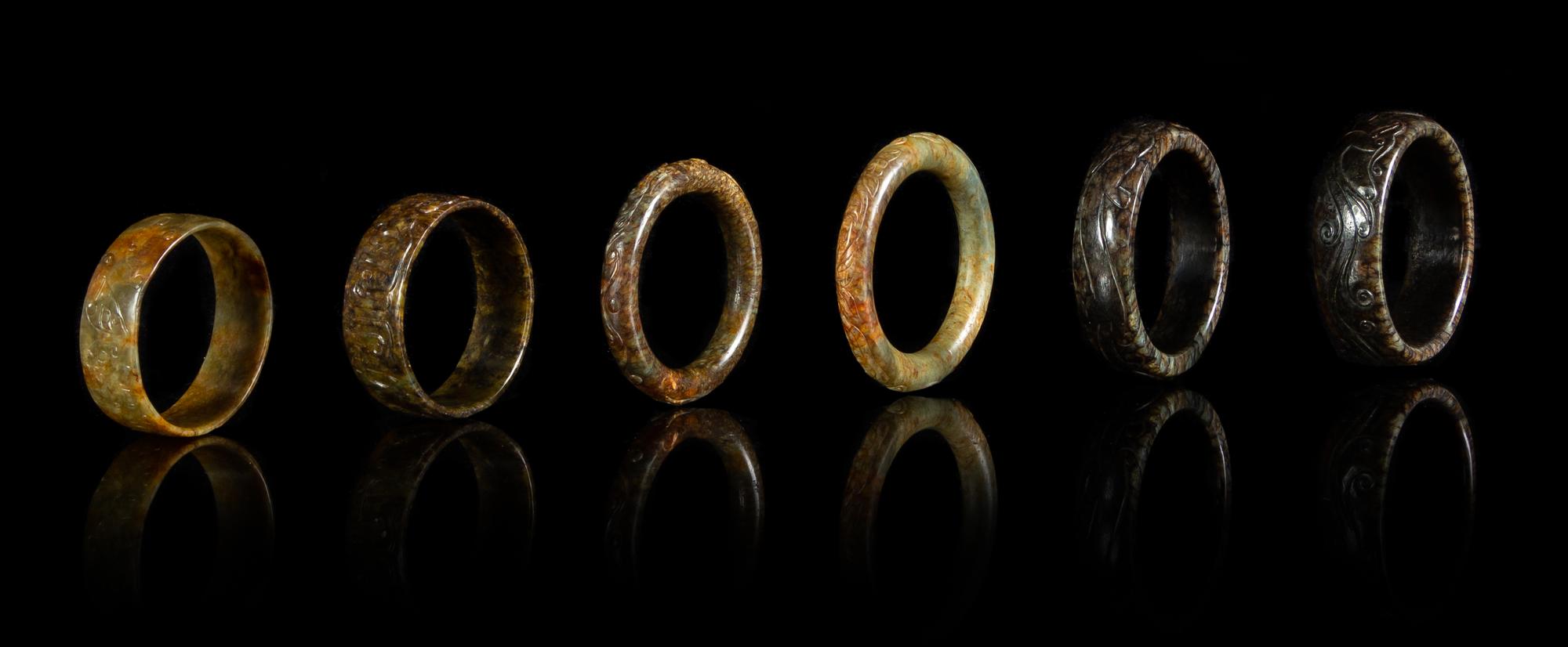 Six Chinese Jade Bangles