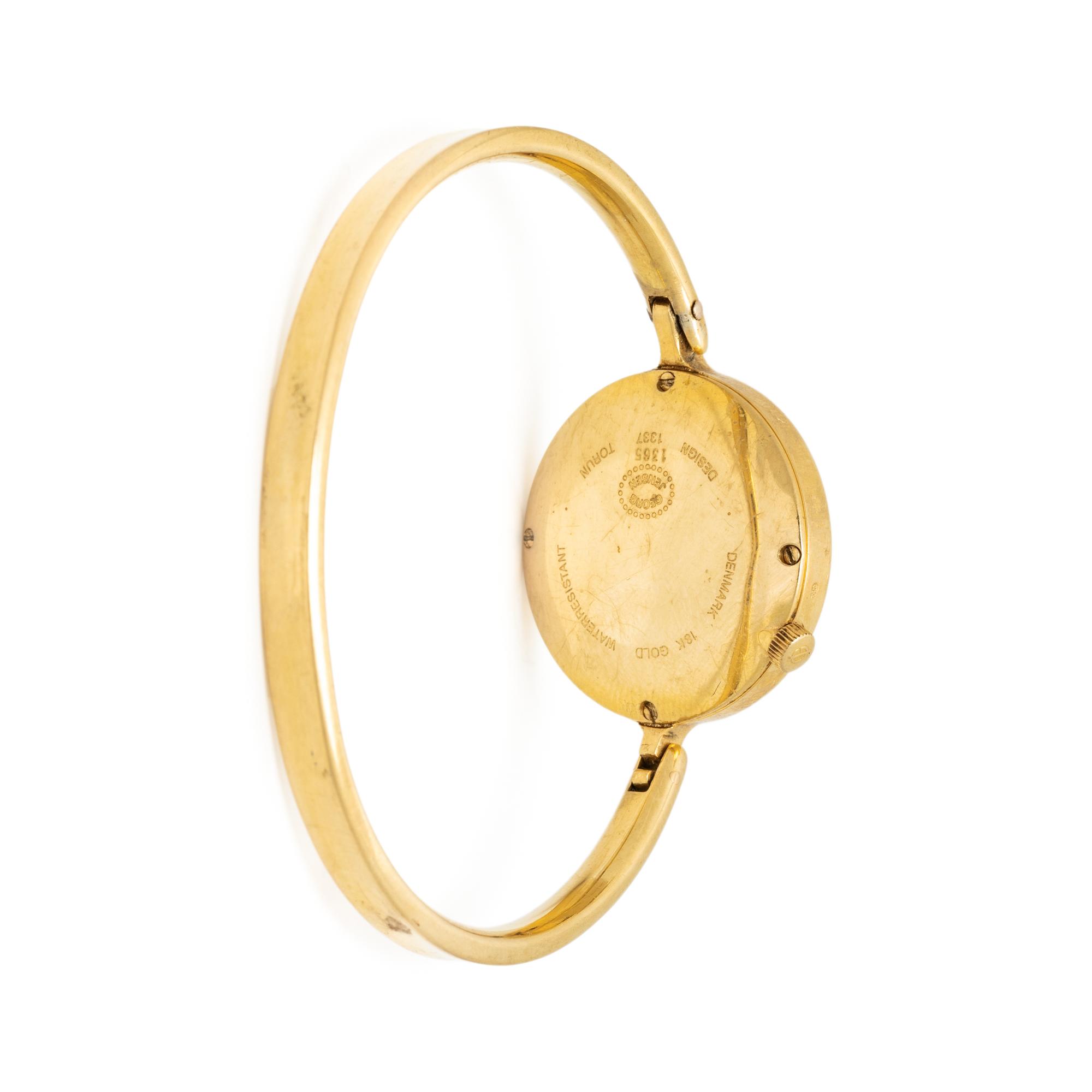 GEORG JENSEN, 18K YELLOW GOLD BANGLE WATCH