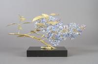A Bone China and Gilt Bronze Floral Branch, Languedoc, Height 14 inches.