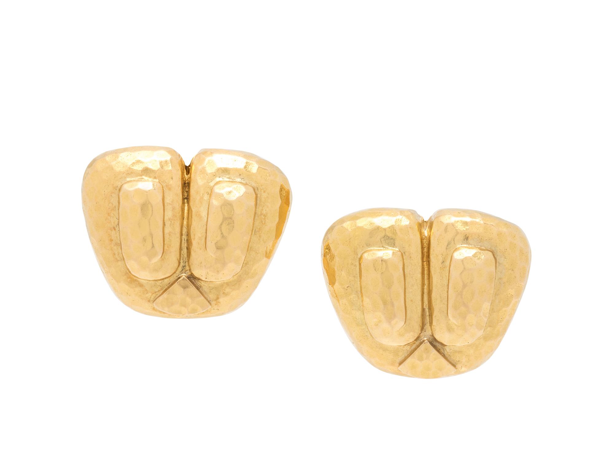 DAVID WEBB, YELLOW GOLD EARCLIPS