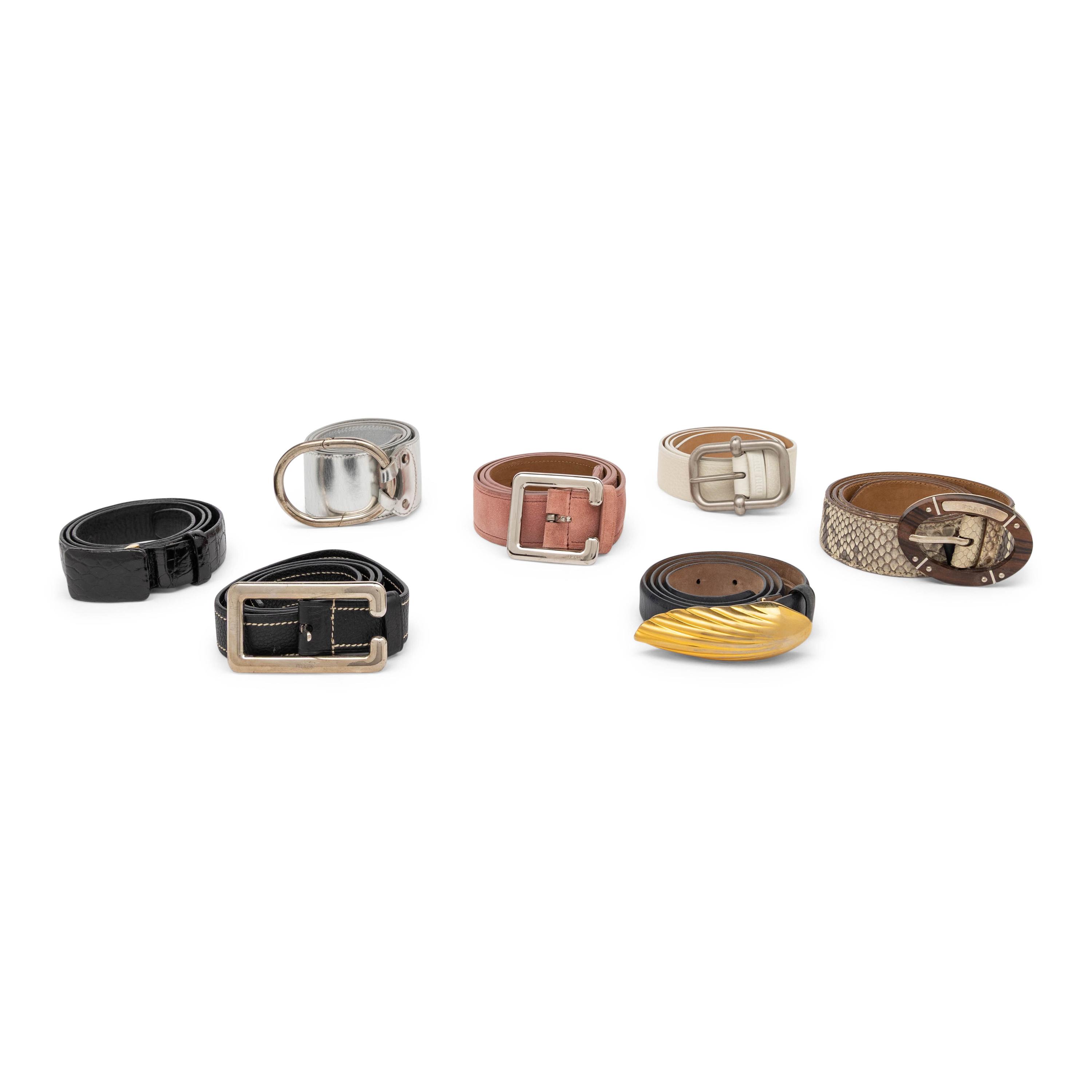 Seven Designer Belts, Including Prada
