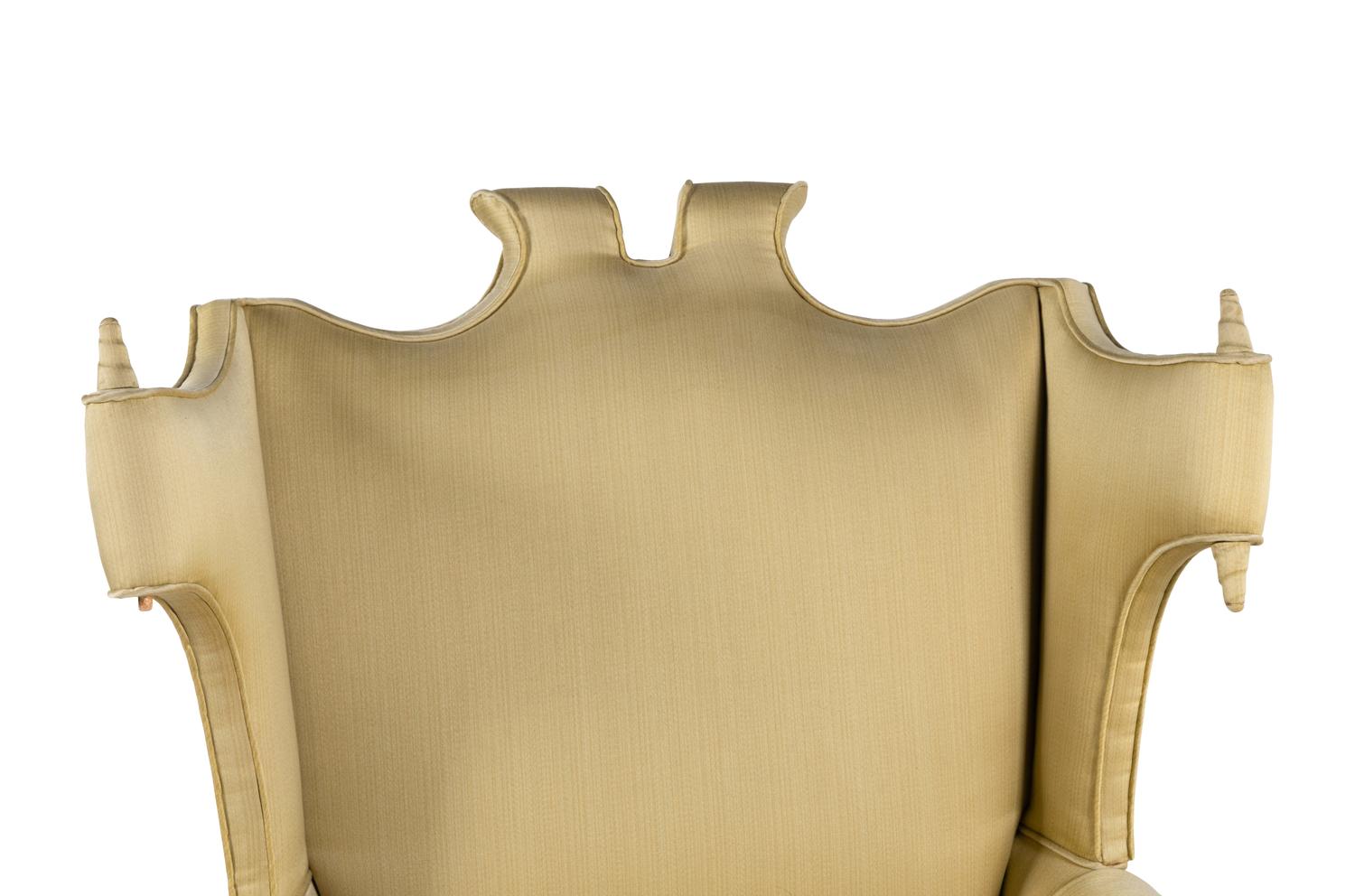 A Queen Anne Style Walnut Wing Chair