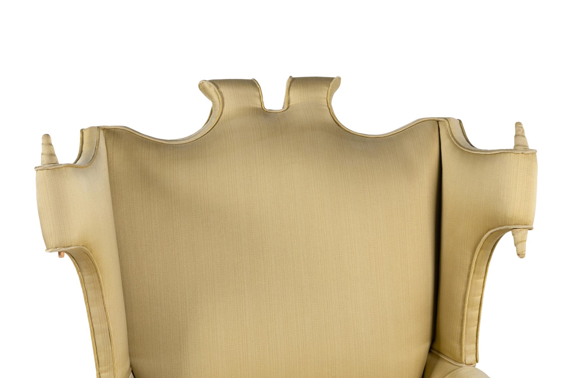 A Queen Anne Style Walnut Wing Chair