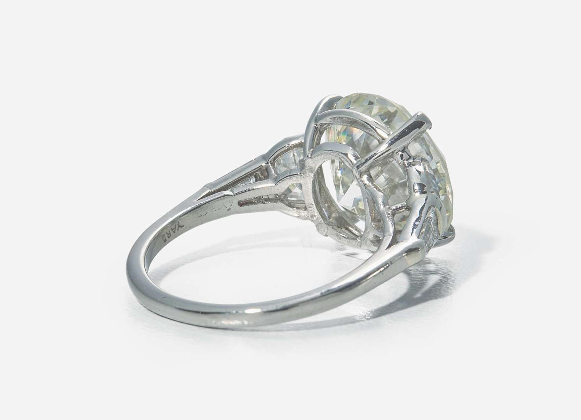 A Raymond Yard 6.53 Carat Round Brilliant-Cut Diamond and Platinum Ring