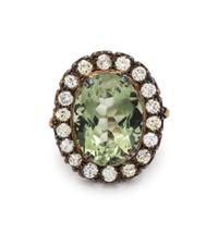 QUARTZ AND DIAMOND RING