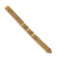 YELLOW GOLD AND DIAMOND FLORAL BRACELET