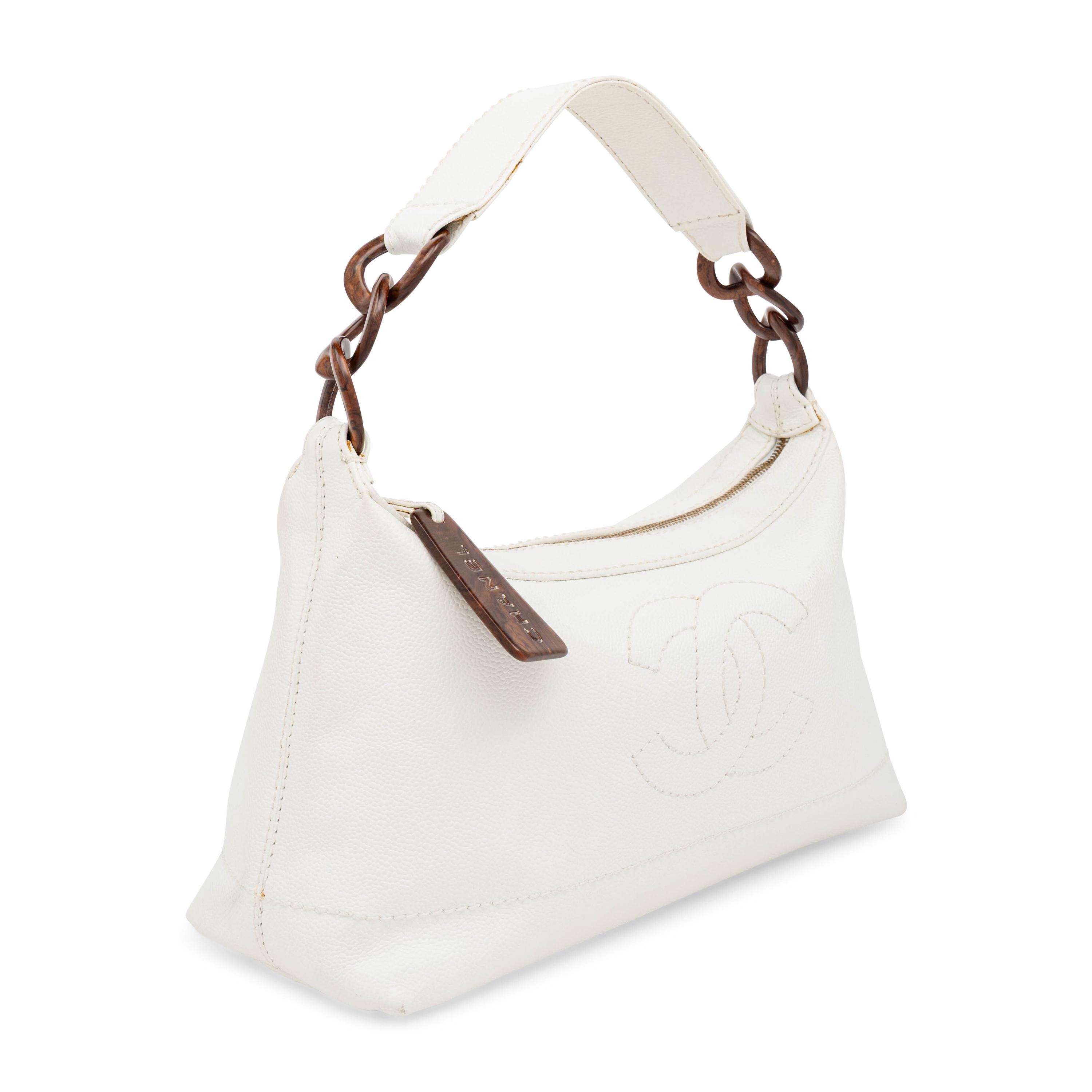 Chanel, Hobo Bag in White Caviar Leather