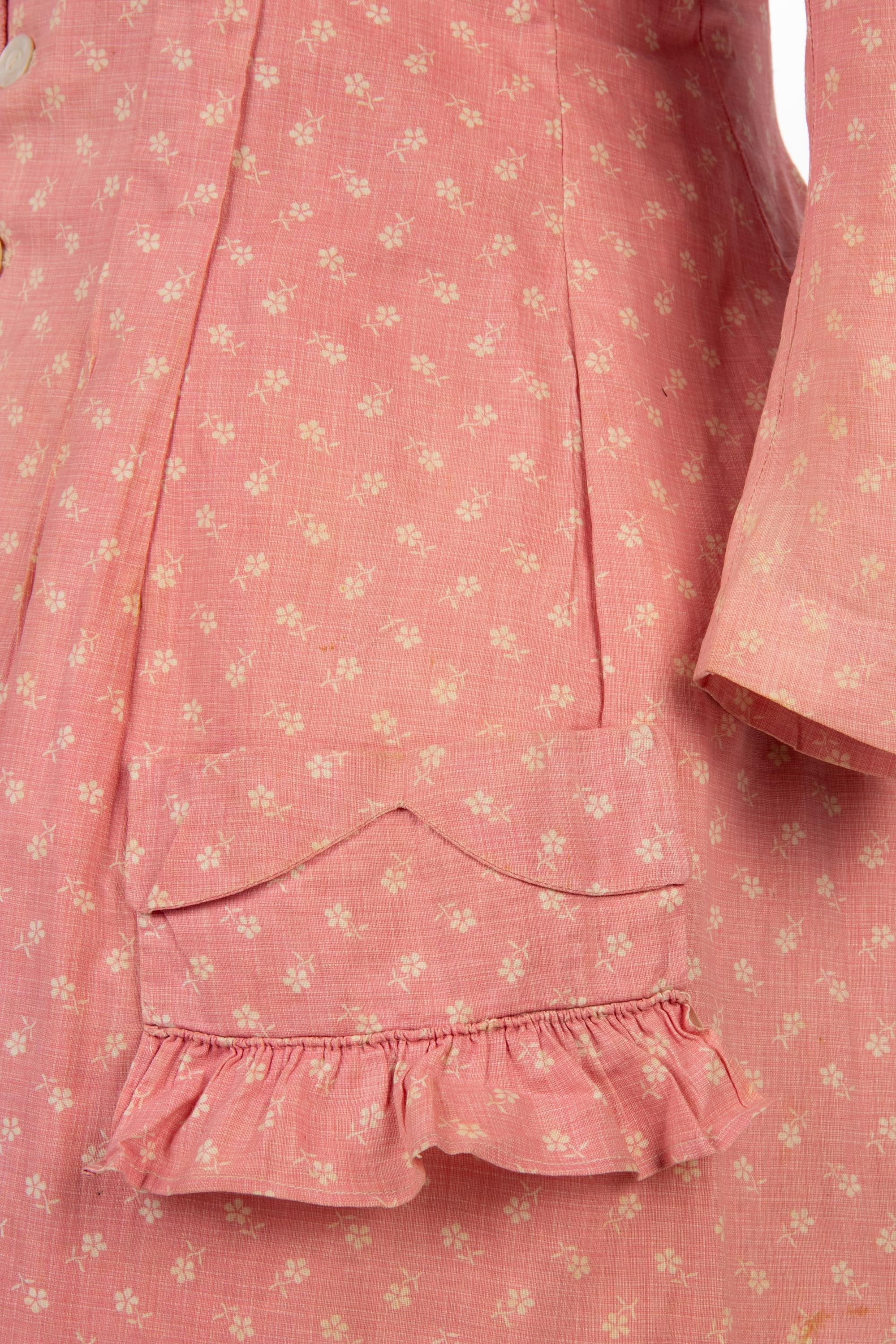 Two Printed Cotton Dresses, and One Blouse, 1870-80s