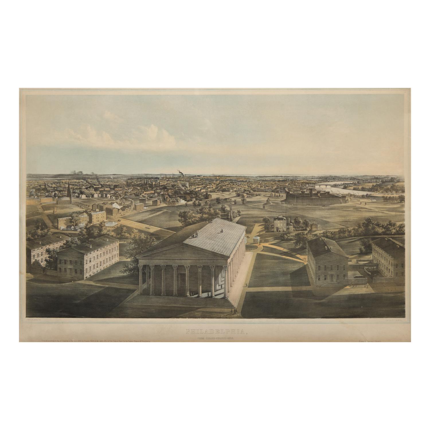 [Philadelphia] Hill, John William, and Benjamin Francis Smith. Philadelphia, From Girard College-1850