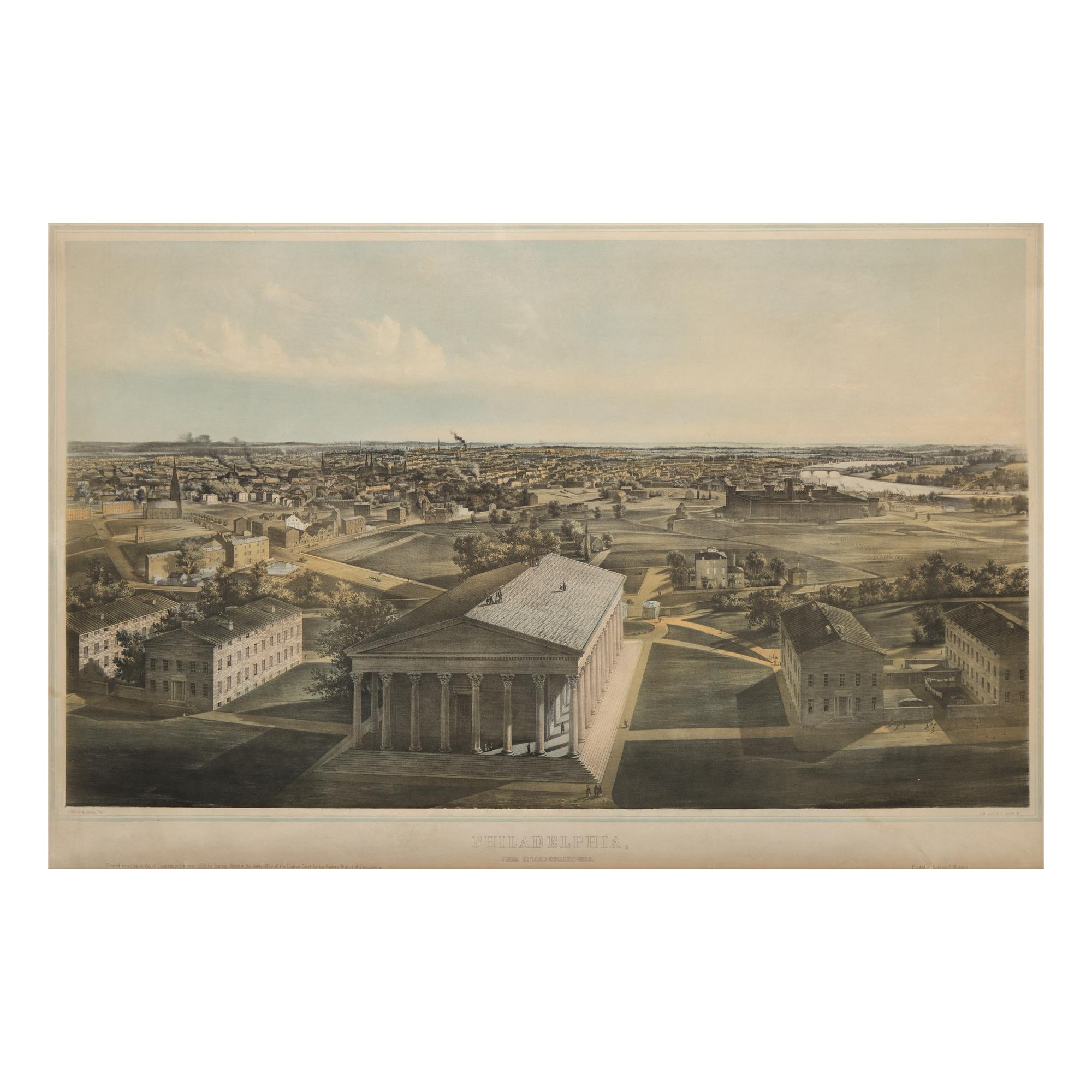 [Philadelphia] Hill, John William, and Benjamin Francis Smith. Philadelphia, From Girard College-1850