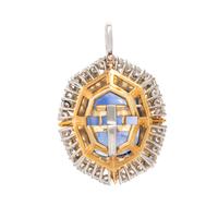CEYLON SAPPHIRE, YELLOW SAPPHIRE AND DIAMOND PENDANT