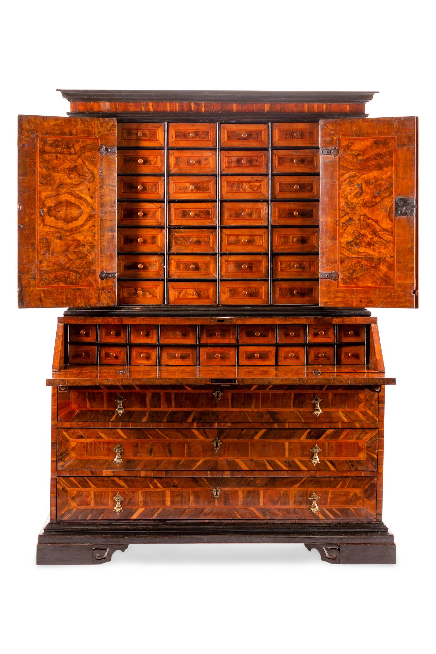 A Dutch Parquetry Slant-Front Secretary