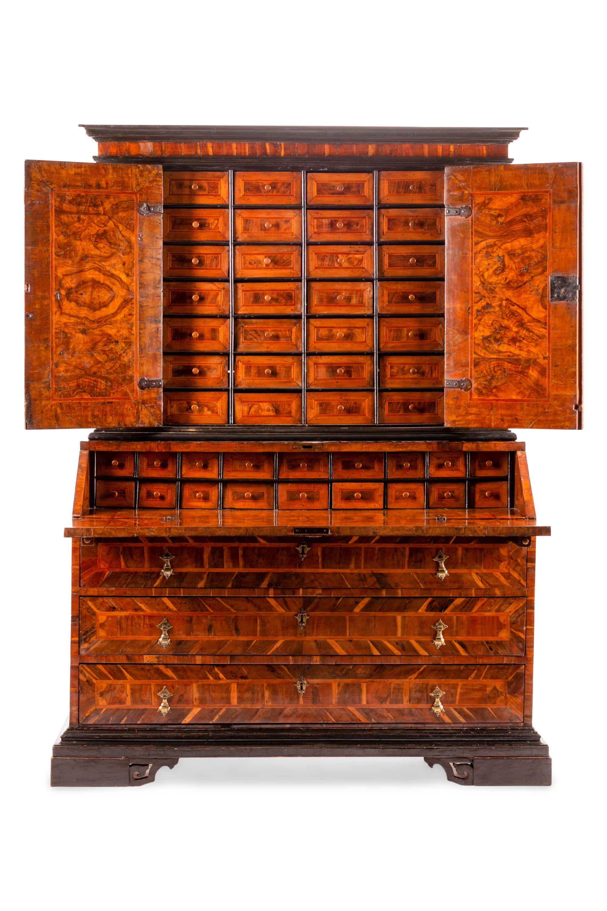 A Dutch Parquetry Slant-Front Secretary