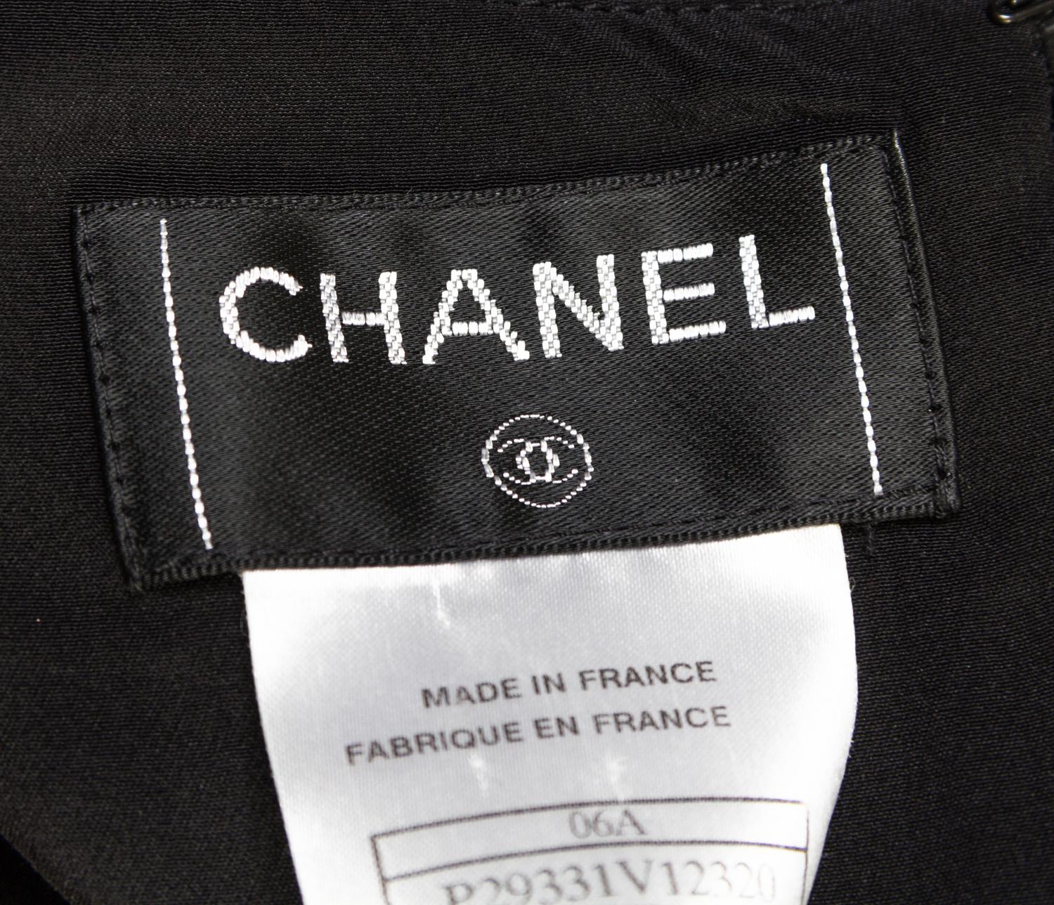 A Chanel Black Silk Ruffle Dress, Size 34.