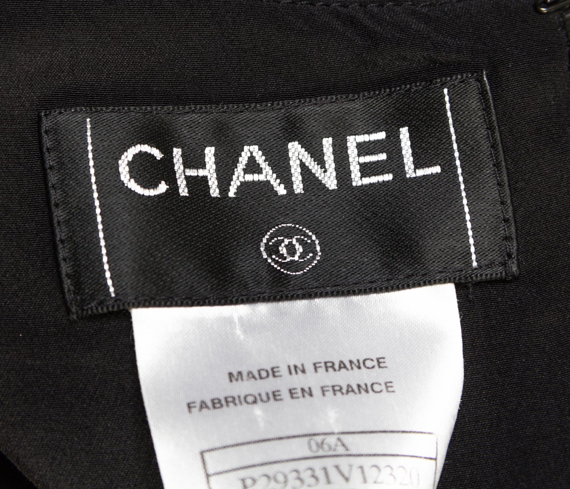 A Chanel Black Silk Ruffle Dress, Size 34.