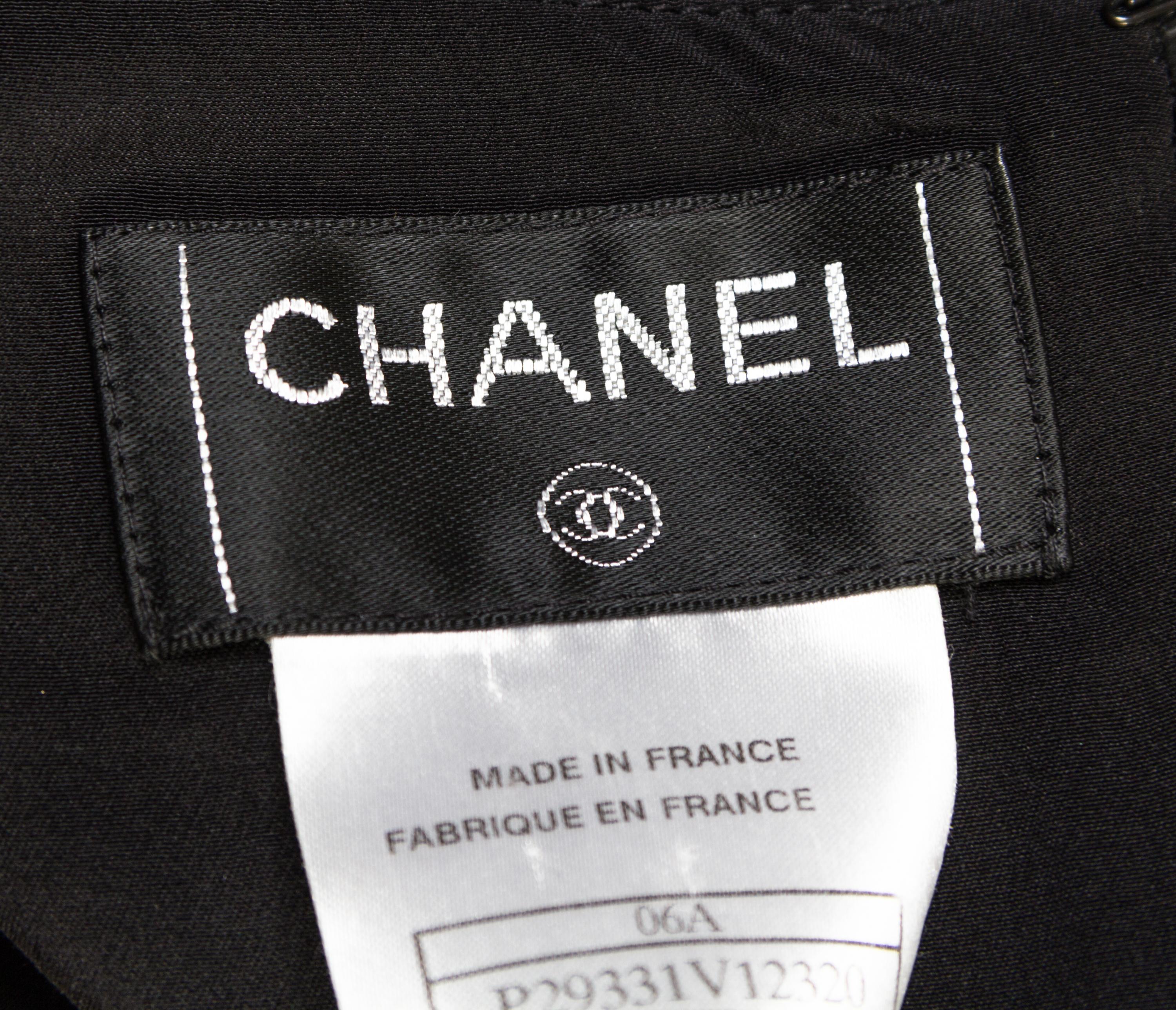 A Chanel Black Silk Ruffle Dress, Size 34.
