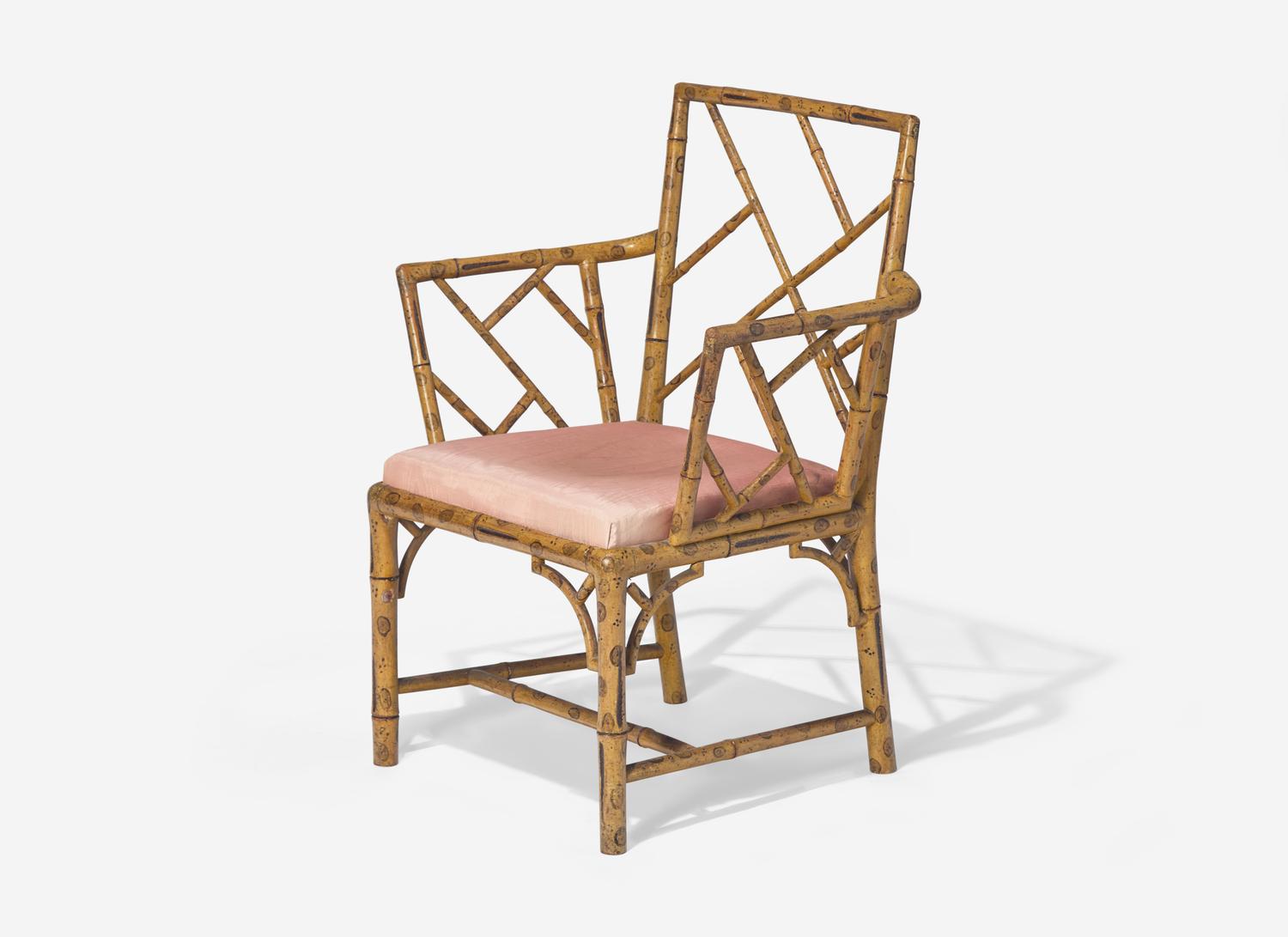 A Set of Six Regency Faux Bamboo Cockpen Armchairs