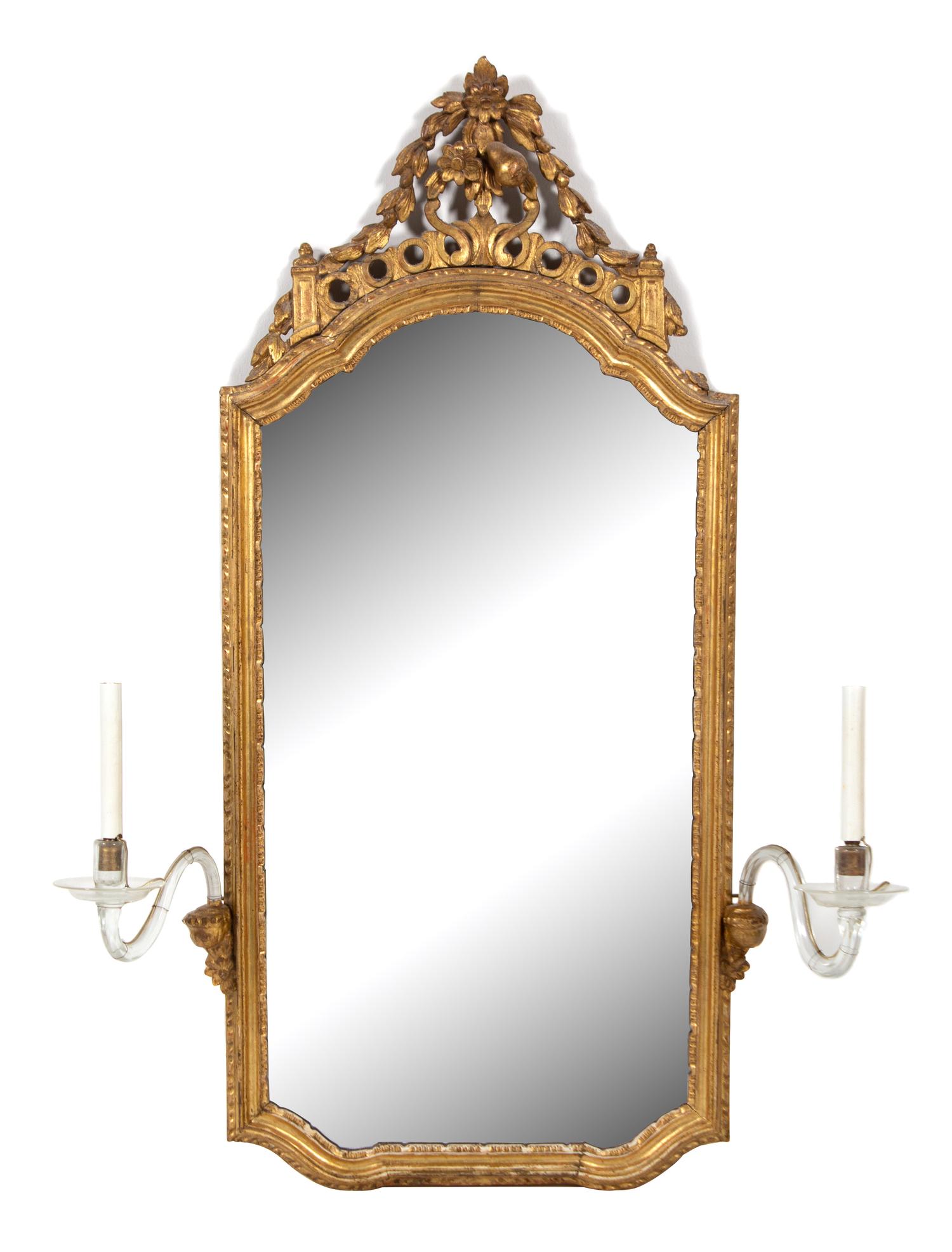 A Rococo Style Giltwood Mirror