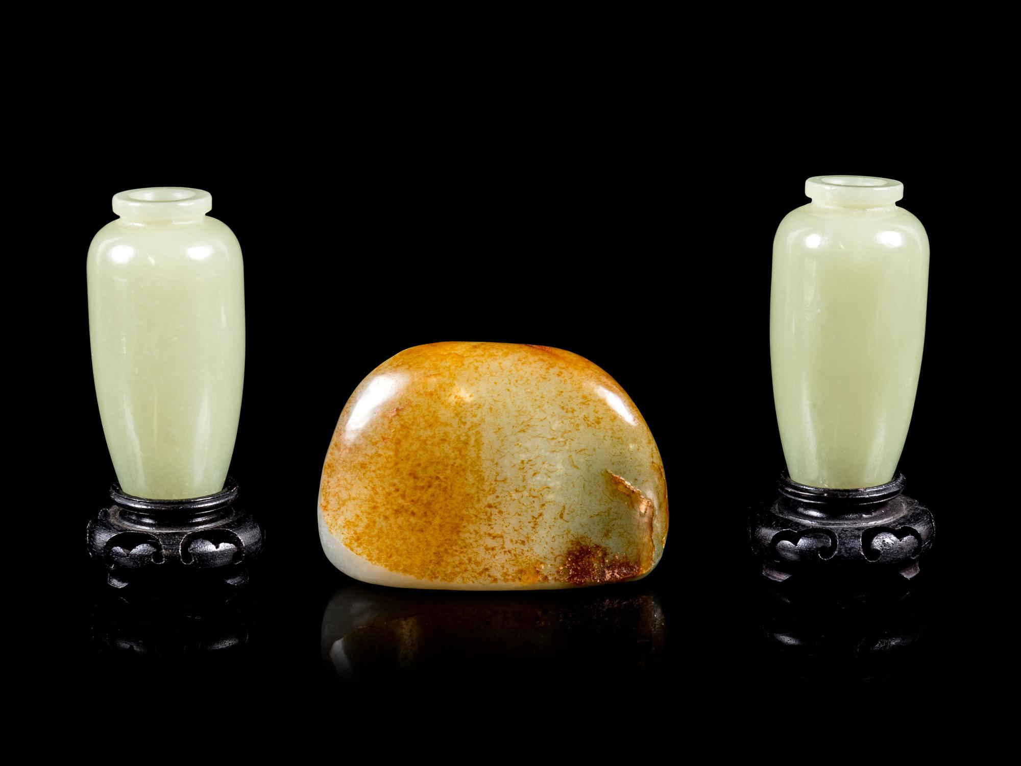 Three Chinese Jade and Hardstone Articles
