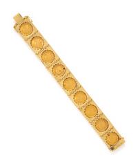 YELLOW GOLD AND COIN BRACELET
