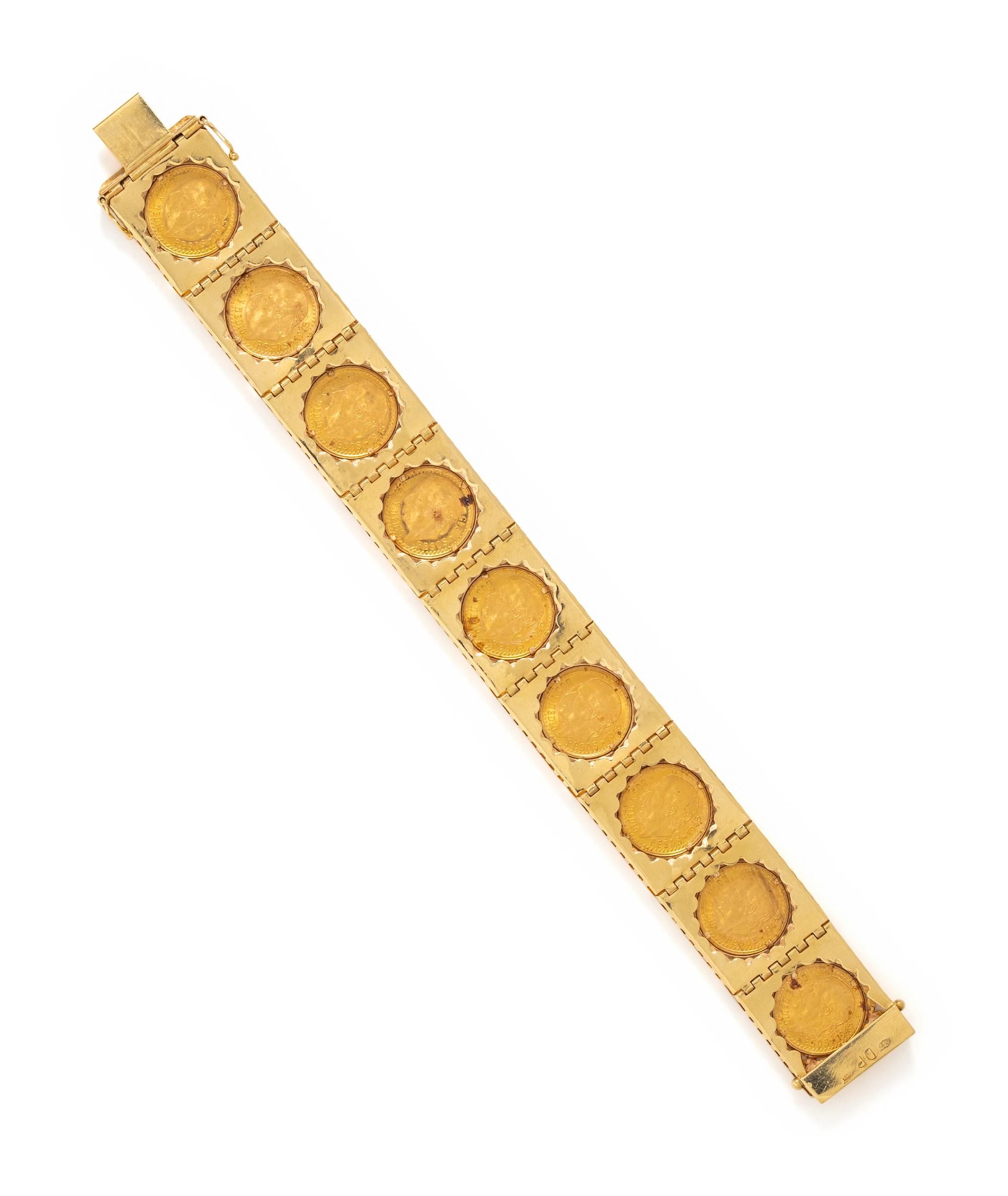 YELLOW GOLD AND COIN BRACELET