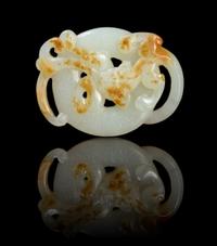A Chinese White Jade Bi 18TH CENTURY Width 2 1/8 inches. — 18TH CENTURY
