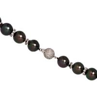 CULTURED TAHITIAN PEARL AND DIAMOND NECKLACE