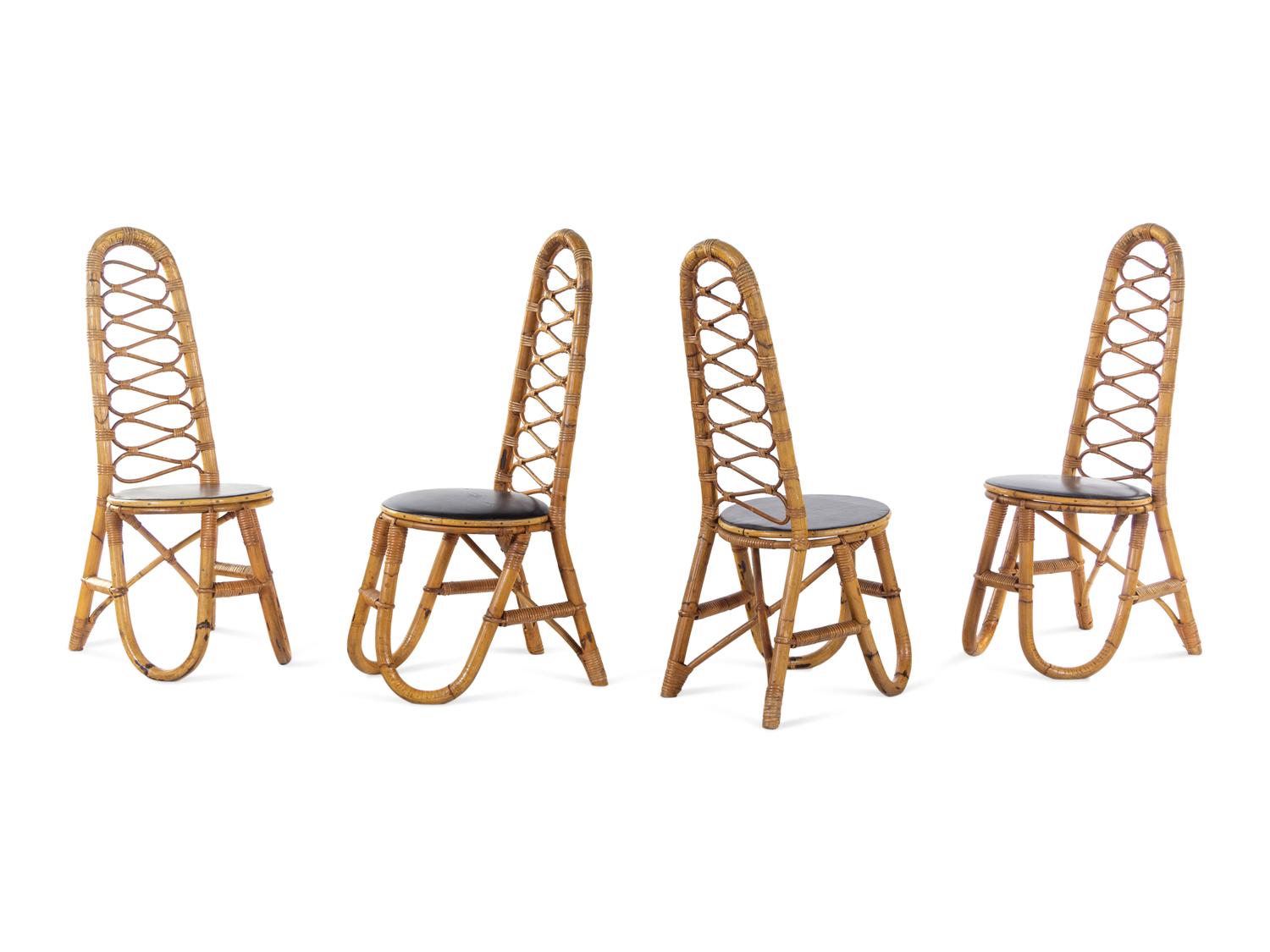 Set of Four High-Back Dining Chairs